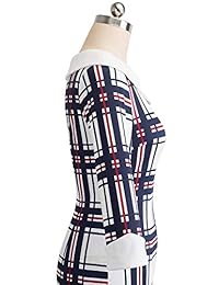 Homeyee B468 - Vestido para mujer (cuello redondo, solapa, manga 3 4)