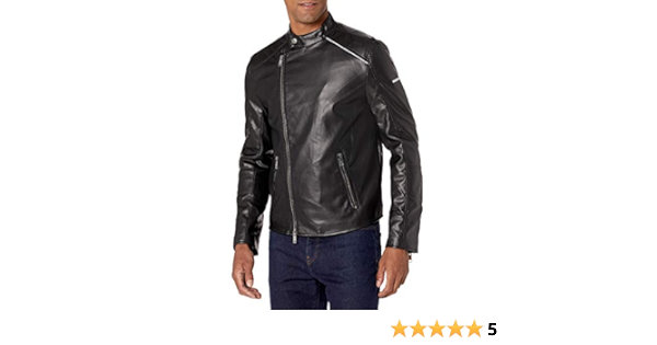 armani leather jacket amazon