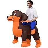 NatuBeau Dog Inflatable Costume Adult, Dachshund Halloween Costumes for Cosplay Themed Party, Dachshund Blow Up Costumes for Adults