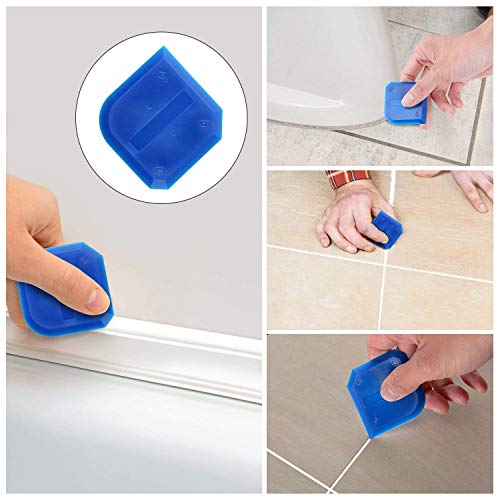 VERNUOS Caulking Tool Kit, Caulking Tools Silicone Sealant Finishing Tool Grout Scraper Caulk Remover Caulk Nozzle Caulk Caps with 4 Metal Ball Tile Caulk Finishing - Thumbnail 6