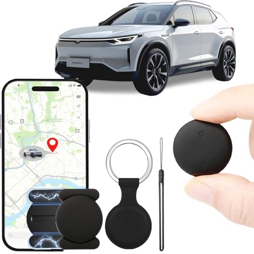 GPS Tracker for Cars （Only Android ） Strong Magnetic, No Monthly Fee, Waterproof, 365-Day Battery, Mini & Hidden Vehicle Tracker (Black 1 Set)