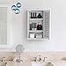 Yaheetech White Wood Bathroom Wall Mount Cabinet Toilet Medicine Storage Organizer Single Door with Height Adjustable Shelves
