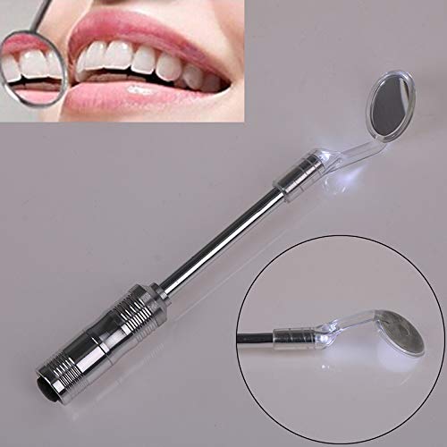 image for Topinmall Oral Mirror with LED Lighted Bright Durable D-ental Mouth Mi