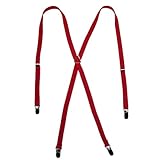 CTM Women's Elastic Clip-End 1/2 Inch Skinny Urban Suspenders