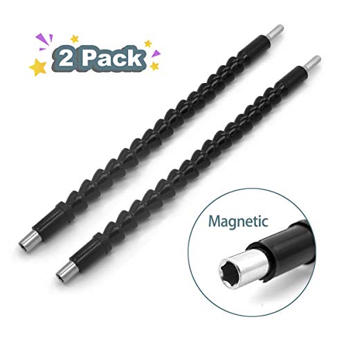 Flexible Drill Bit Extension,ALLICAVER Magnetic Flexible Hex Extension Screwdriver Bits Soft Shaft for Drive Shaft Tip Drill Bit Adaptor (2 Pack)