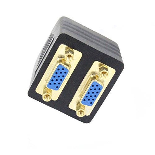 1 Male VGA to 2 Female VGA Splitter Cable Adapter