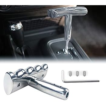 BESTAOO Gear Shift Knob Handle for Jeep Wrangler, T-Handle Shifter for Jeep Dodge Charger Challenger Compass- Silver