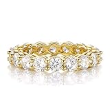 GEMSME 18K Yellow Gold Filled Cubic Zirconia Eternity Band Ring Hypoallergenic Jewelry for Women Men