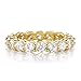 GEMSME 18K Yellow Gold Filled Cubic Zirconia Eternity Band Ring for Women