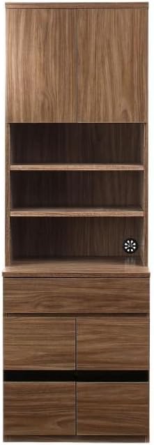 Amazon ウォルナット柄が綺麗な家電収納キャビネット 可動棚 配線穴付 プリンターfax対応 幅60 奥行45 高さ180cm キャビネット オンライン通販