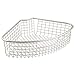 mDesign Farmhouse Metal Kitchen Cabinet Lazy Susan Storage Organizer Basket with Front Handle - Large Pie-Shaped 1/4 Wedge, 4.4