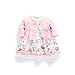 FERENYI Baby Girls Cartoon Dress Suit Girls Long-Sleeved Cardigan and Dresses Set (4-10 Months) Pink