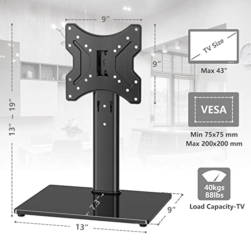 Universal Swivel TV Stand Table Top TV Stand Base with 4 Level Height