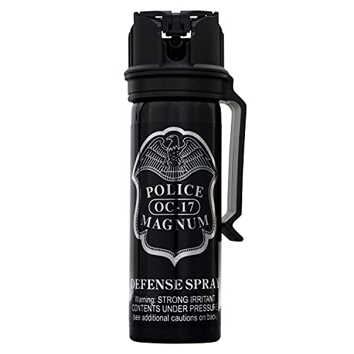 POLICE MAGNUM Pepper Spray Self Defense Law Enforcement Unit 1 Pack 3 Ounce Flip Top (Belt Clip