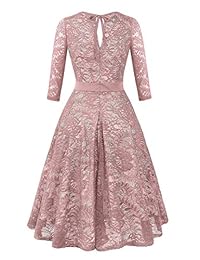 BBX Vestido de cóctel con encaje floral para mujer, estilo vintage
