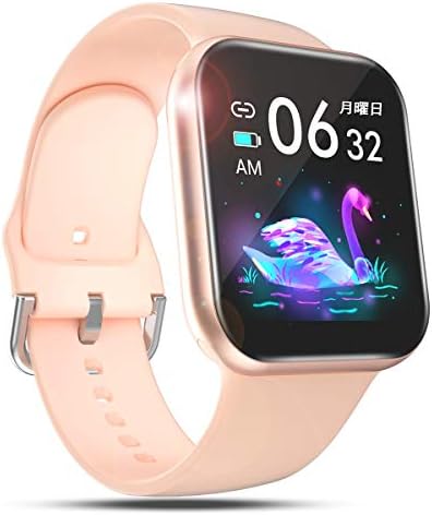 2020 最新版 スマートウォッチ レディース 大字幕 活動量計 IP67防水防塵 歩数計 腕時計 心拍測定 多機能腕時計 運動モード 睡眠検測 電話着信通知 長座注意 携帯紛失防止 Line通知 目覚まし時計 Facebook Twitter 日本語説明書 日本語表示 iPhone iOS/Android対応 (ゴールデンピンク)