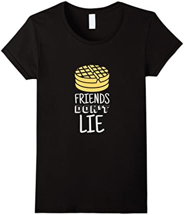 Womens Friends Don't Lie Waffles T-Shirt Large Black