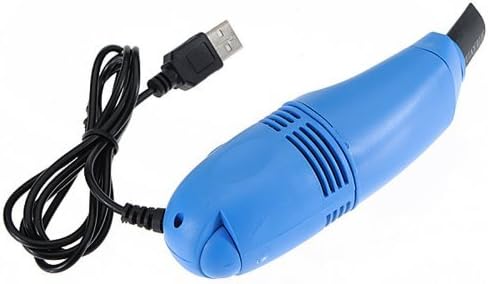 Gadgetzoon Mini USB Vacuum Cleaner For Computer & Keyboard - With Brush & Crevice Attachment | Great For Cleaning Dust, Crumbs, Paper scrapes, Eraser Shedding, Ash And Much More! (Light Blue)