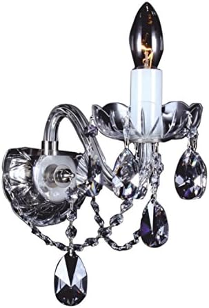 Glass LPS N21 801/01/1 Swarovski Elements Ni A + Candle Crystal Wall Light, E14, Clear, 12 x 33 x 25 cm 0.8 kg