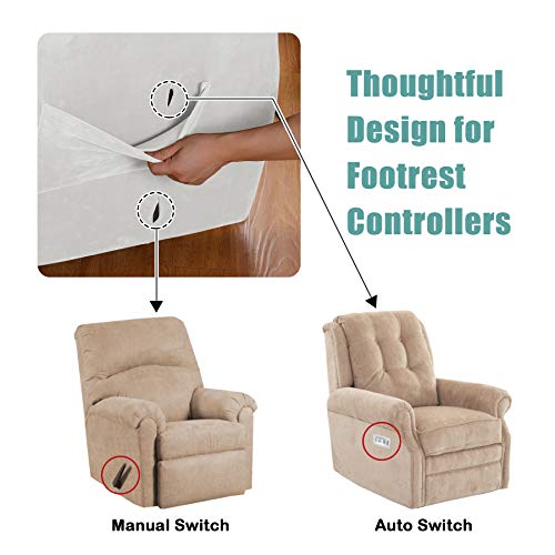 Turquoize Velvet Recliner Covers with Pocket Recliner Chair Cover