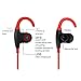 Bluetooth Headphones, Water-proof Wireless 4.1 Noise Cancelling Stereo Earphones, Secure Fit for Sports with Built-in Mic (Red) (Red)