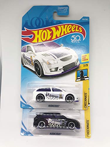 Hot Wheels 50th Anniversary Checkmate 2018 Gift Pack Audacious [White] 7/9 (363/365), & Audacious [Black]
