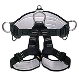 X XBEN Climbing Harness Professional Mountaineering Rock Climbing Harness,Rappelling Safety Harness - Work Safety Belt (Black 2)