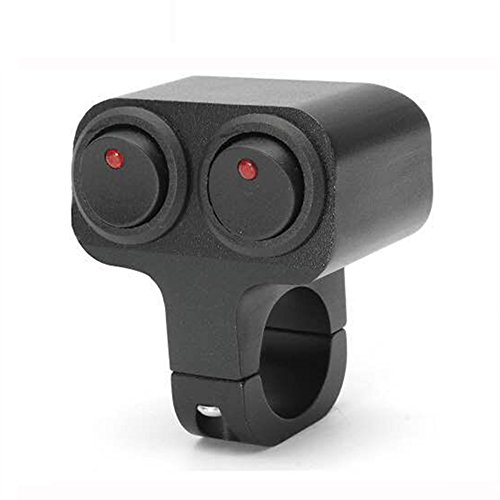 Motorcycle Handlebar Double Control Switch Button Headlight Hazard Brake Fog Light ON OFF Switches With Red Indicator Light