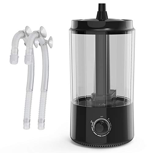 BETAZOOER Top Fill Reptile Humidifier, Reptile Fogger Splitting to 2 Extension Hoses, Suitable for Reptiles Amphibians and Terrarium (3.8 Litre)