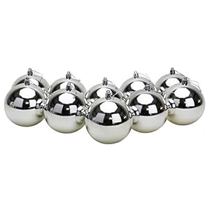 10 extra grote kerstballen in kleur van 100 mm – kerstboomversieringen (zilver)