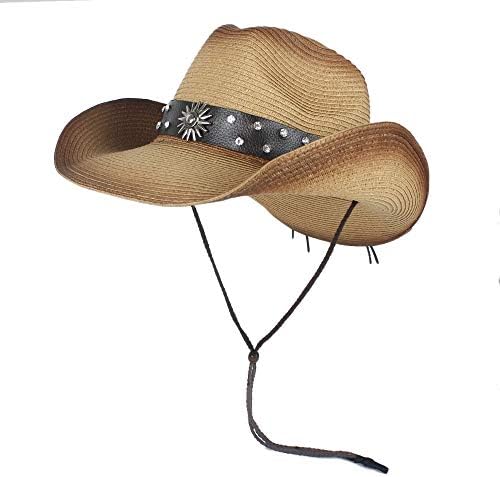 夏ユニセックスブラックスプレーペイント紙わらカーニバルカウボーイハットブルヘッド装飾男性女性大