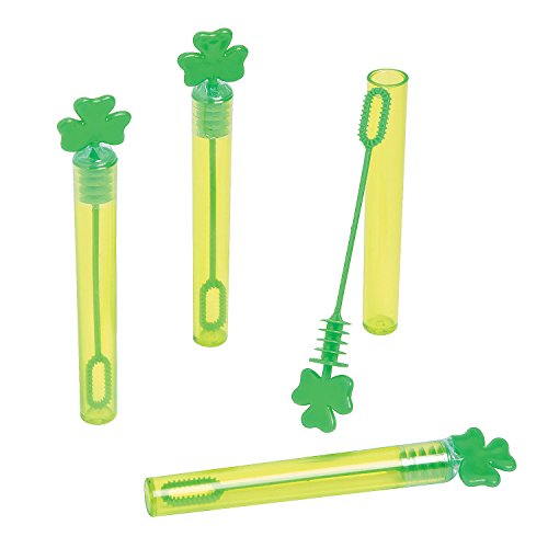 Fun Express - Shamrock Bubble Tubes for St. Patrick's Day - Toys - Bubbles - Bubble Bottles - St. Patrick's Day - 24 Pieces
