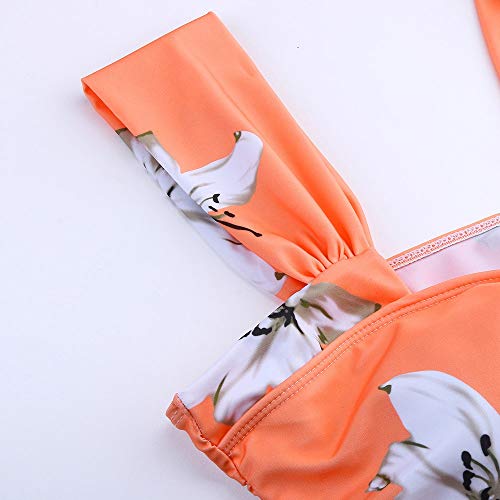 Maternity Split Swimsuit Tankinis Women Dot Print Bikinis Swimsuit Beachwear Pregnant Suit Yellow - Thumbnail 4