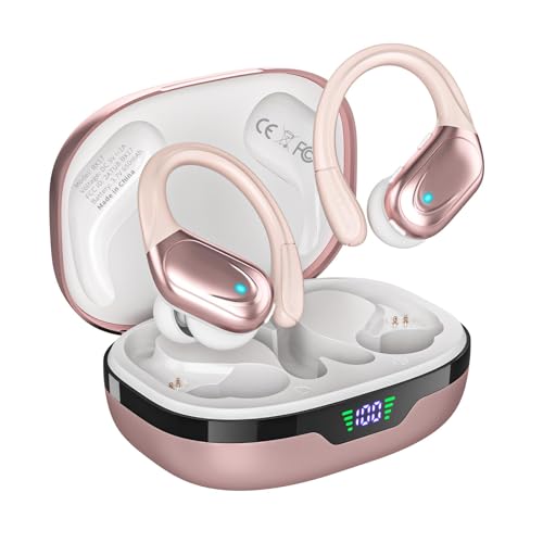 HAOYUYAN Wireless Earbuds IPX7 Waterproof Rose Gold