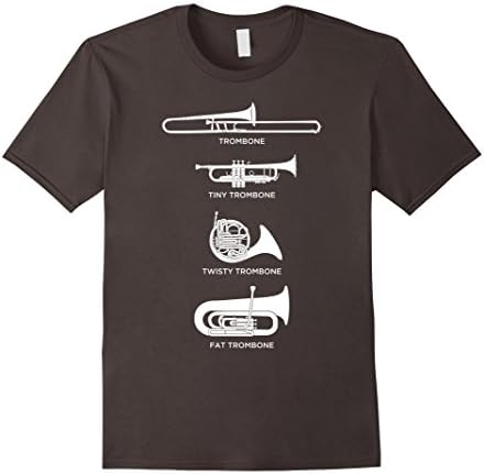 Mens Funny Types Of Trombone T-Shirt Medium Asphalt