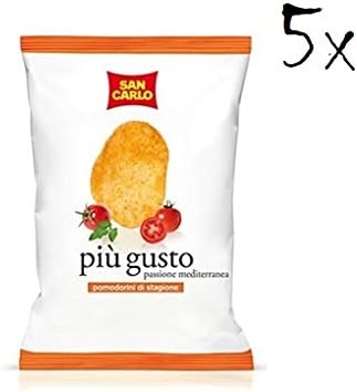 5X San Carlo Più Gusto Passione Mediterranean Chips Potato Chips Salted 50g