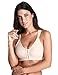 YIANNA Women's Full Coverage Post-Surgical Front Closure Sports Bra Adjustable Shoulder Wide Strap Racerback Support Bra, YA-BRA128-Beige-2XL