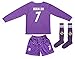 GamesDur 2018/2019 Cristiano Ronaldo #7 Away Long Sleeve Soccer Kids Jersey & Short Set Youth Sizes