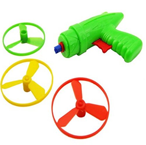YOYOSTORE 1 Set Plastic Space Game Toy Gun Spin Flying Saucer Shooter Model Kit Children Kids Christmas Gift - Randomly Color - Thumbnail 4