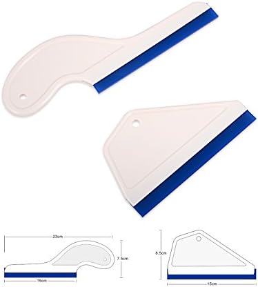 Winjun 2 Pack White Plastic Shower Window Vinyl Squeegee Water Wiper Scratch Free for Auto Window Tinting Tool Mirror Glass Clean