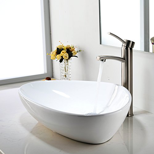 Comllen Contemporary Ceramic Bathroom Vessel Sink, Art Basin 23.2" x 15.7" Porcelain Bathroon SInk