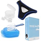 Sims Anti-Snoring Sleep Aids (3-Pack) Stop Snoring Chin Strap, Mouthguard, and Nose Vents | Supports Mouth Breathing Side or Back Sleepers | Men and Women | Adjustable
