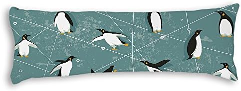 Veronicaca Cartoon Penguins Pattern Custom Cotton Body Pillow Covers Pillow Cases 20"x54"