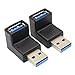 Right Angle USB Adapter, VCZHS USB3.0 AM to AF L Shape Converter Adapter USB 3.0 A Male to A Female 90 Degree Angle Plug(Pack of 2)