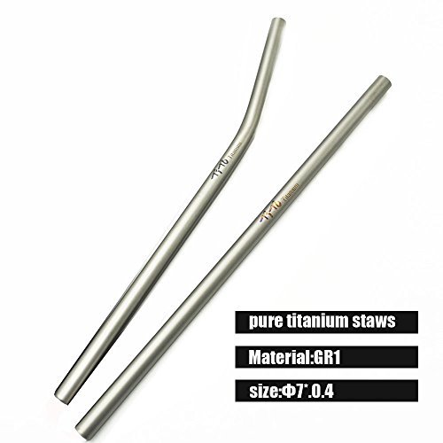 TiTo Titanium straw supper strong and ultralight Drinking straw with cleaning brush Dia 7mm X 0.4mm  - coolthings.us