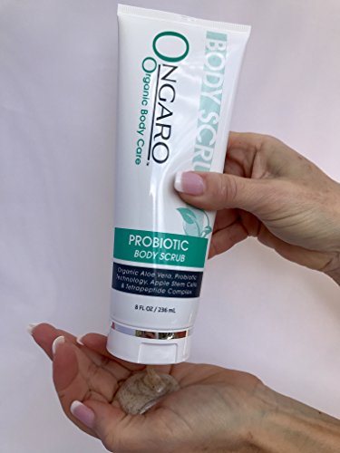 Probiotic Body Scrub with Organic Aloe Vera, Green Tea and Vitamin E Deep Cleans Clogged Pores, Exfoliates Dead Skin, Reduces Acne and Softens Skin | 8oz