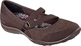 Skechers Sport Women's Breathe Easy Lucky Lady Mary Jane Flat, Chocolate Knit Mech/Brown Trim, 9.5 M US