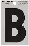 The Hillman Group 840800 3-Inch Letter B Reflective Square-Cut Mylar, Black on Silver