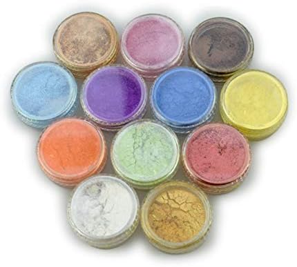 Grizack 12 Color Mica Pigment Powder for Soap Cosmetics Resin Colorant Dye Nail Art