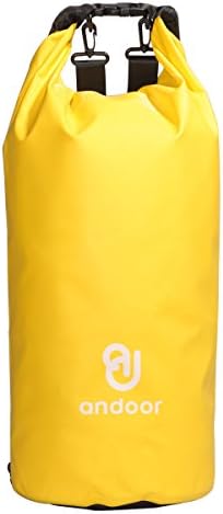 Andoor Waterproof Dry Bag 15L - Dry Sack With Shoulder Strap For Kayaking Camping Beach Boating Hiking and Fishing(Yellow)
